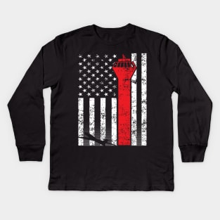 Air Traffic Control USA Flag Shirt Kids Long Sleeve T-Shirt